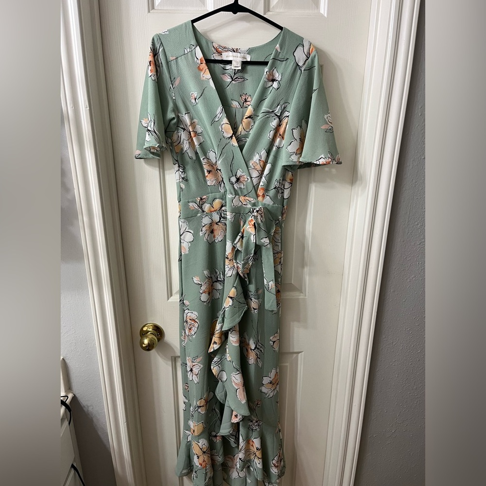 Mint Colored Floral Dress